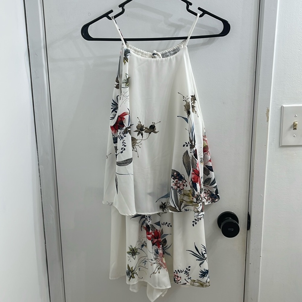 White Floral Romper